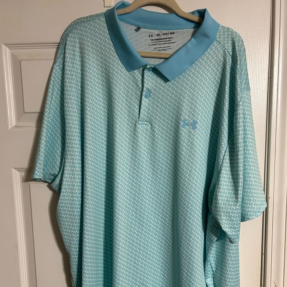 Under Armour Men's Aqua Patterned Polo Shirt